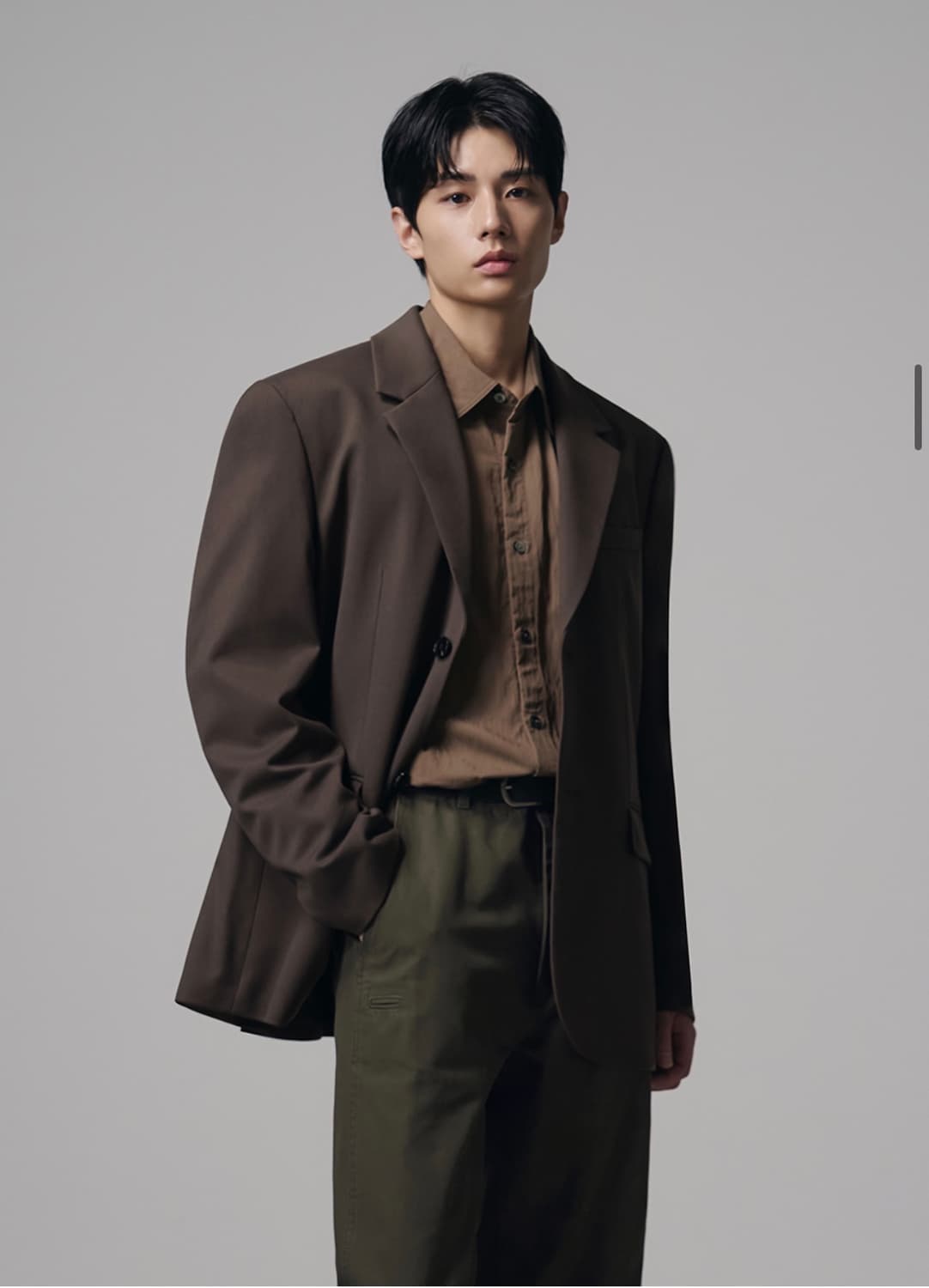 (새상품)(XL) 드로우핏 오버사이즈 도브 울 블레이저 [D.BROWN] 상품이미지1