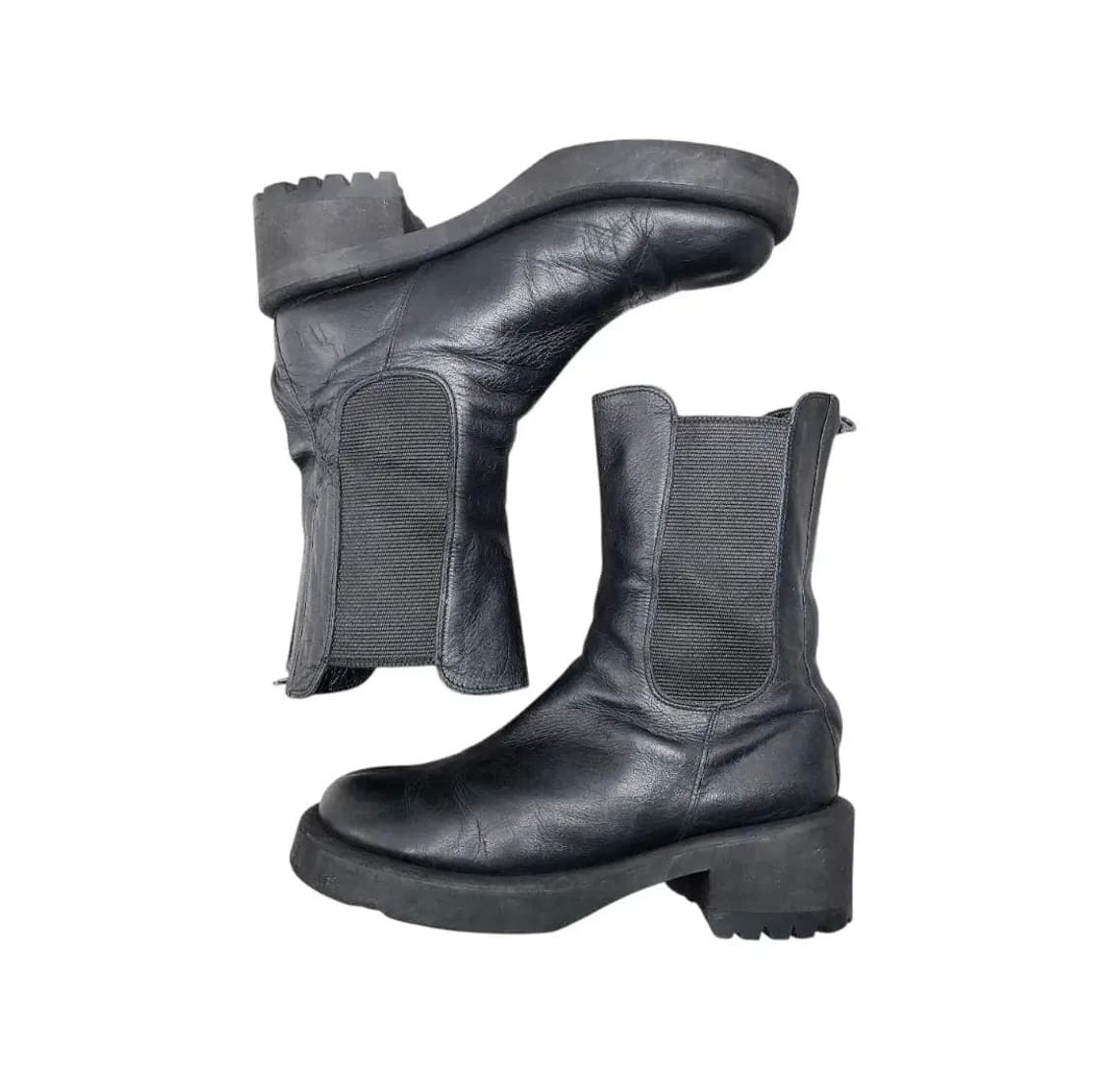 요지 야마모토 느와르 레더 첼시 부츠 상품이미지2