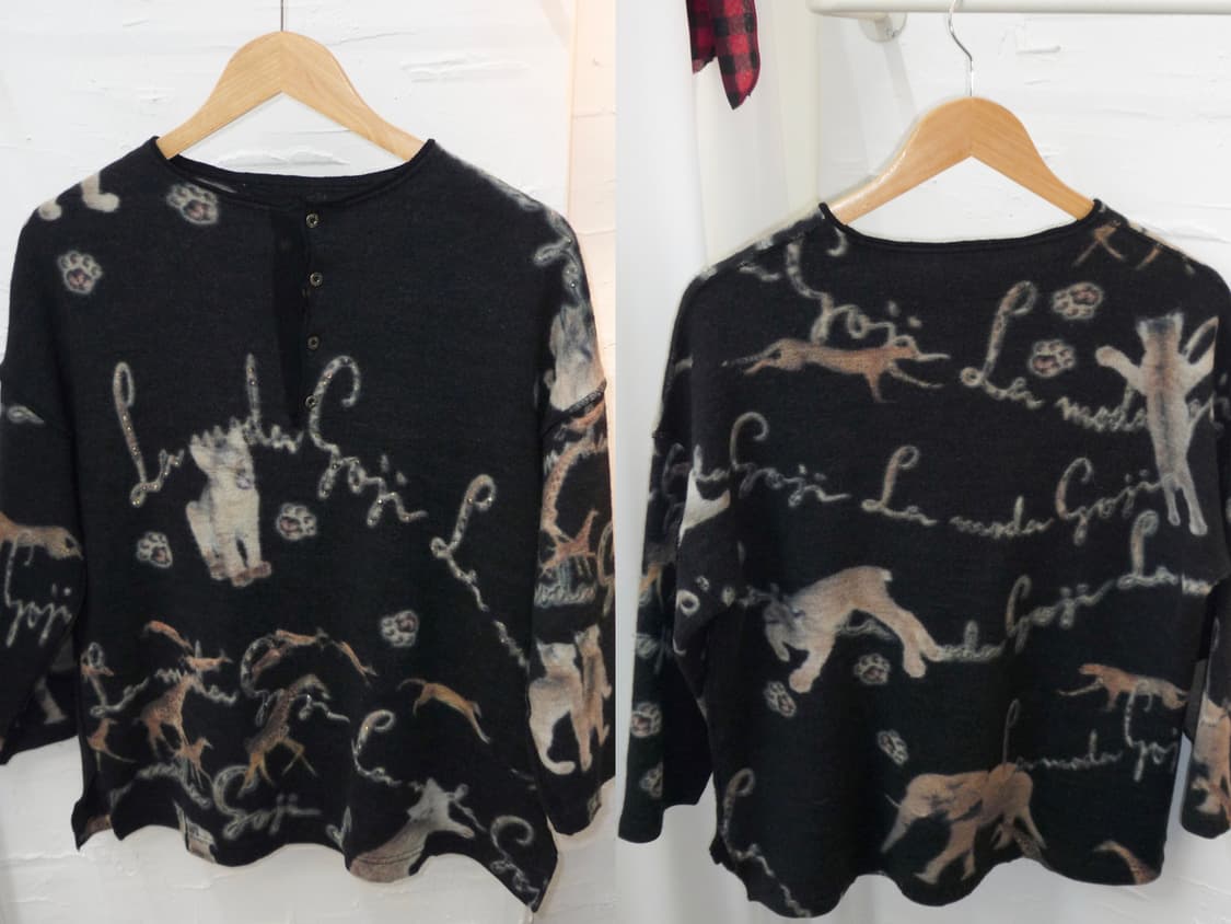 animal printing black knit 상품이미지4