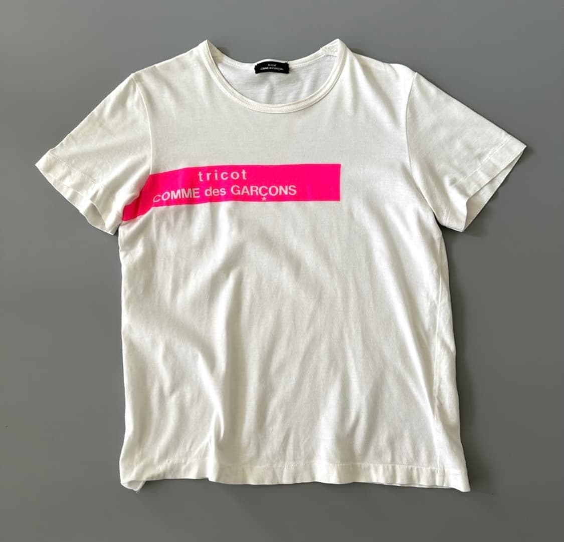 꼼데가르송 트리콧 comme des garcons로고 슬림핏 반팔 티셔츠 상품이미지1