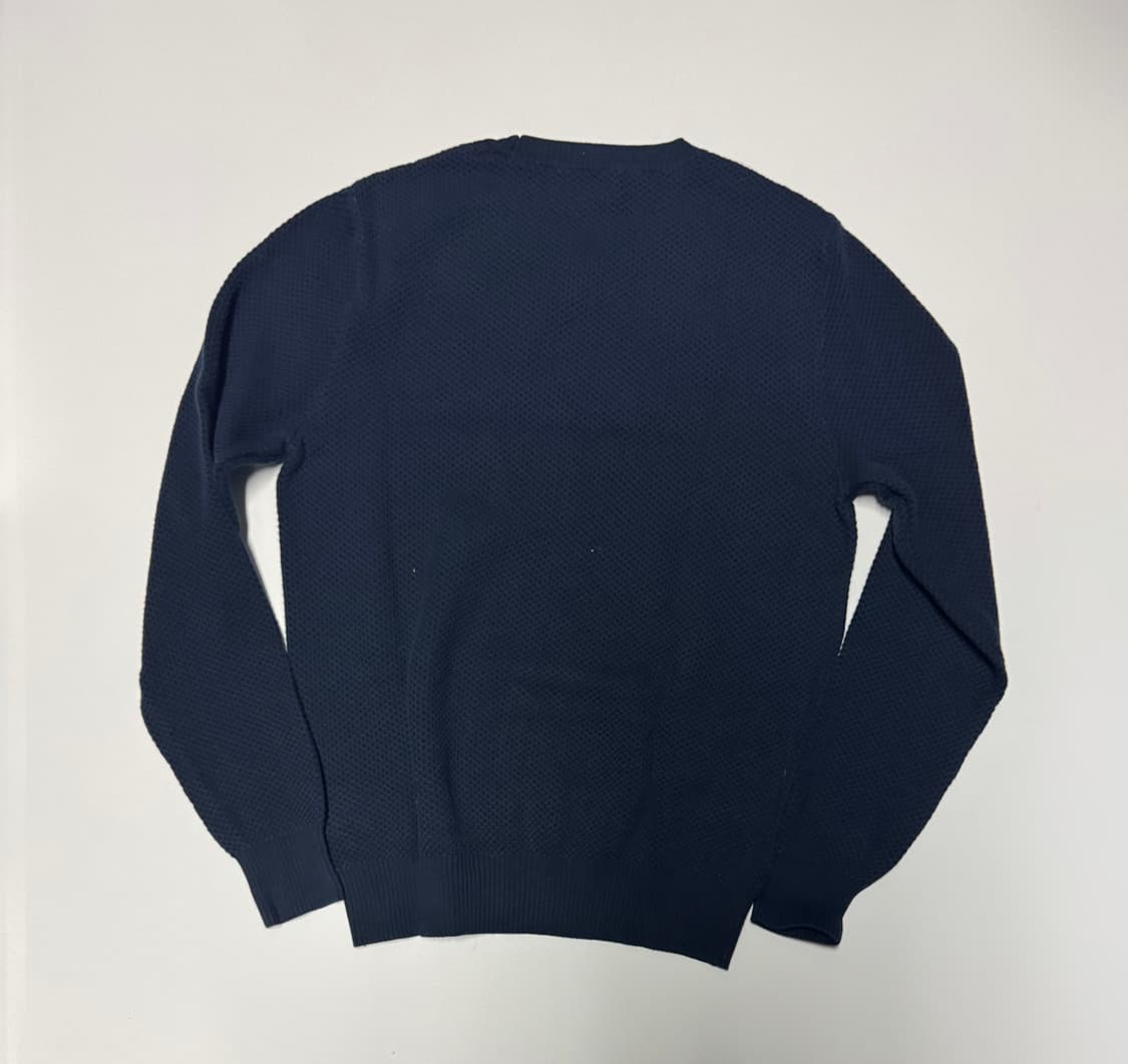 한섬 클럽모나코 와플 긴팔 코튼 니트 네이비 상품이미지2
