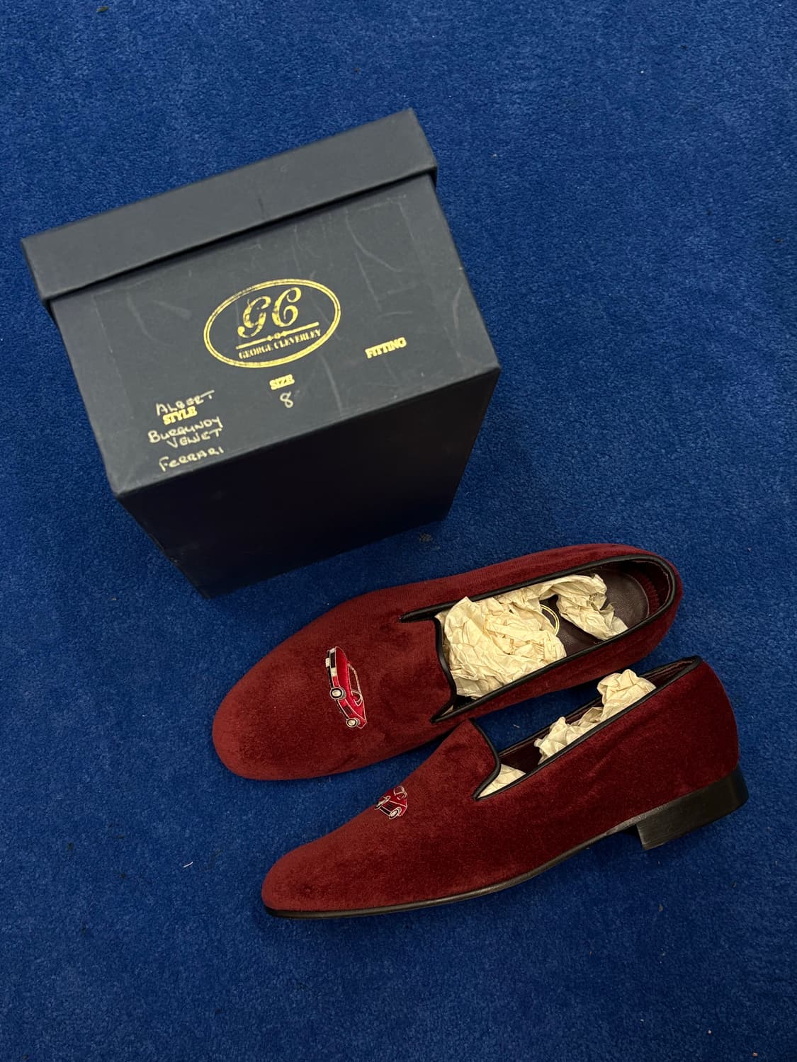 조지 클레버리(George Cleverley) 페라리 자수 벨벳 상품이미지1