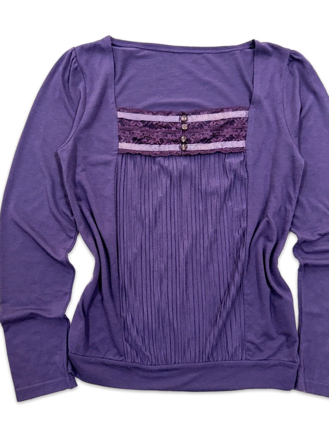 빈티지 바이올렛 모리 레이스 긴팔티 상품이미지2