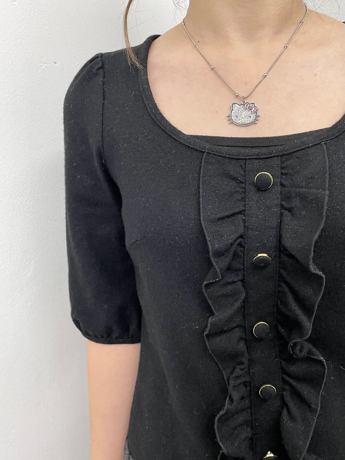 세실맥비 오네갸루 버튼 체크 원피스 상품이미지4