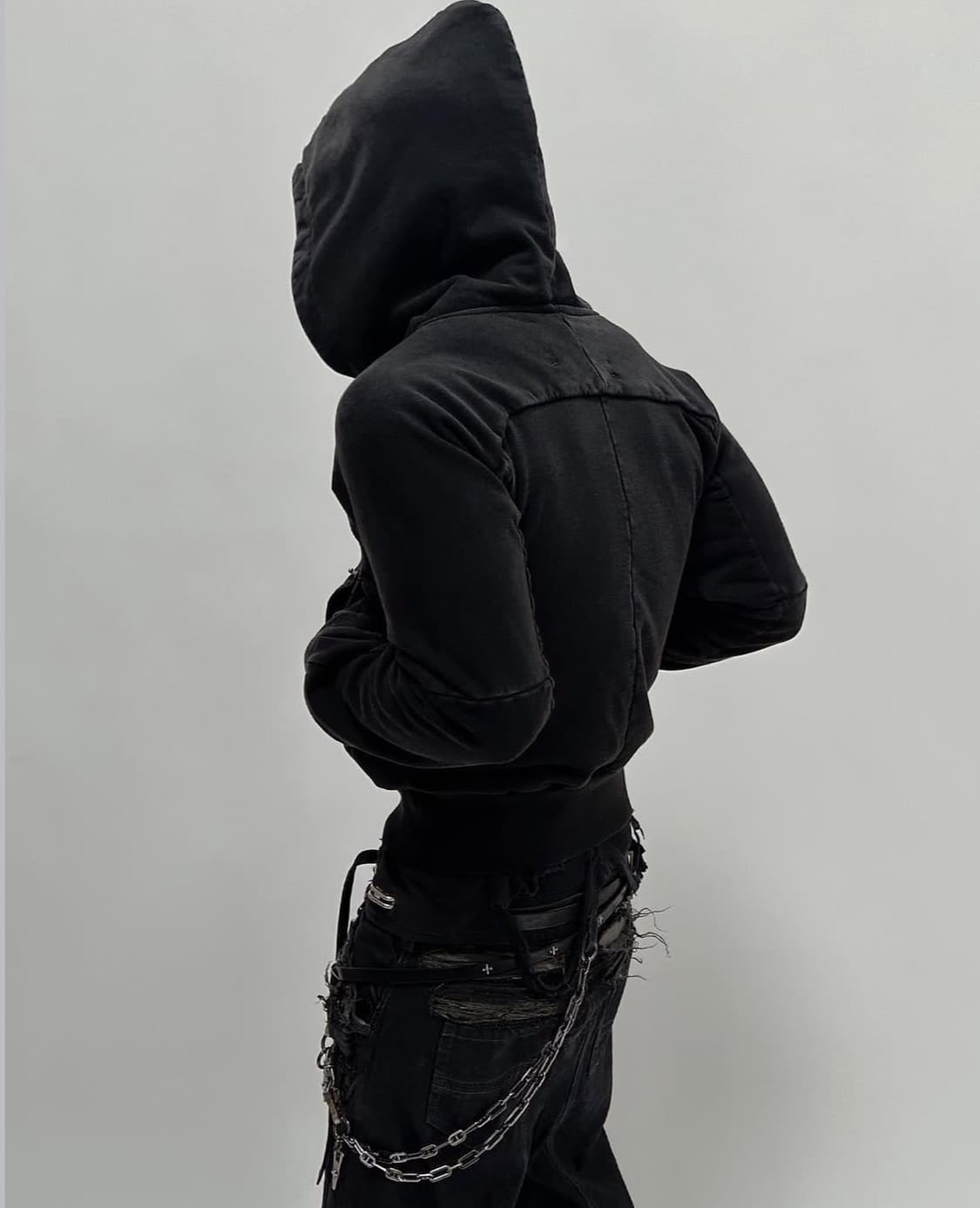 샤인 럭셔리 보조마네 인서티드 지퍼 후드 기모 티셔츠 상품이미지2