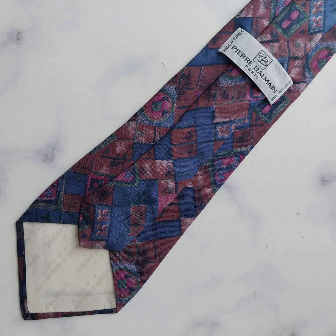 발망 실크 블루 퍼플 아트 패턴 넥타이 9.4cm A+등급 K2517
 상품이미지9