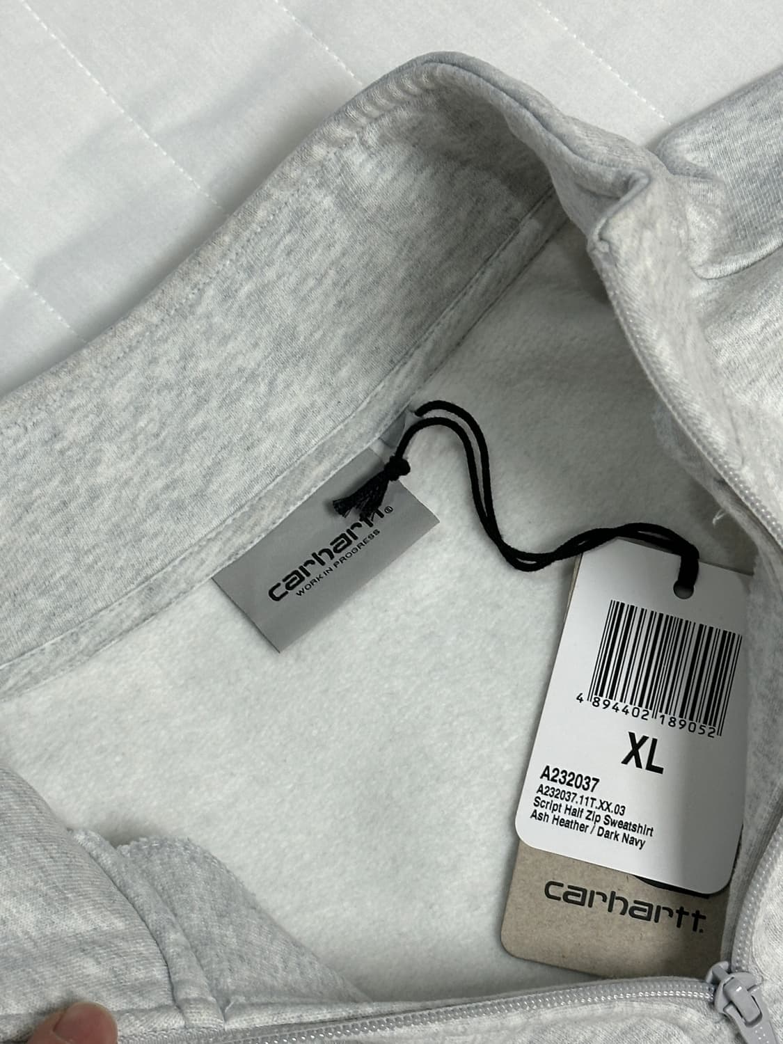 [xl] 칼하트 wip 하프집업 맨투맨 그레이 상품이미지5