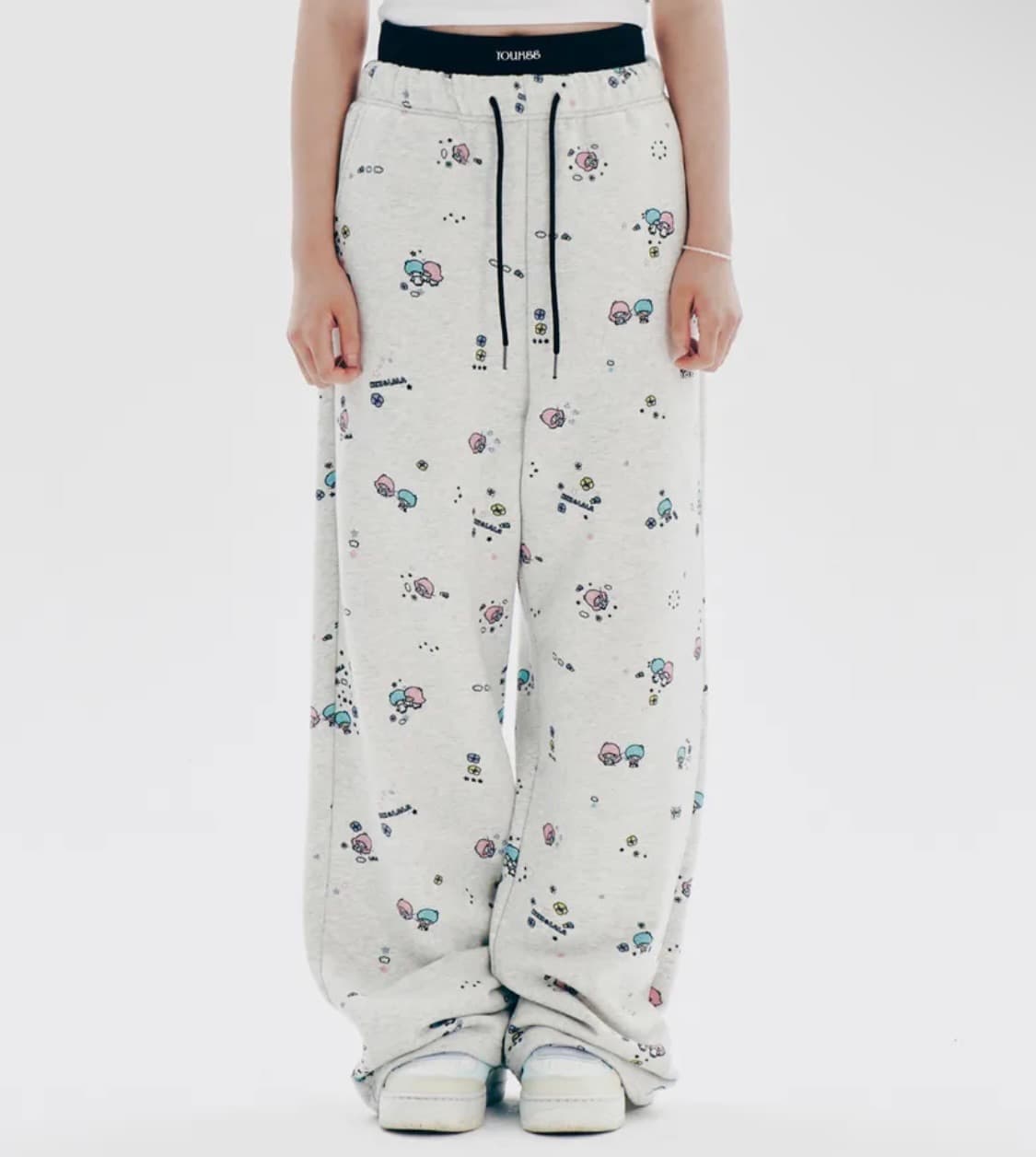 유희 리틀 트윈 스타 레이어드 그래픽 패턴 팬츠 오트밀 색상 상품이미지1