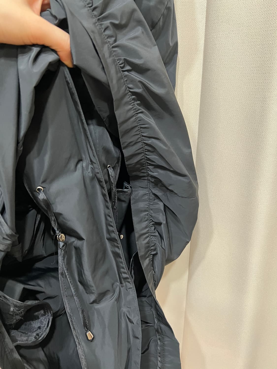 빈티지 여성 왕버튼 카라 롱 바람막이 베스트 자켓  상품이미지5