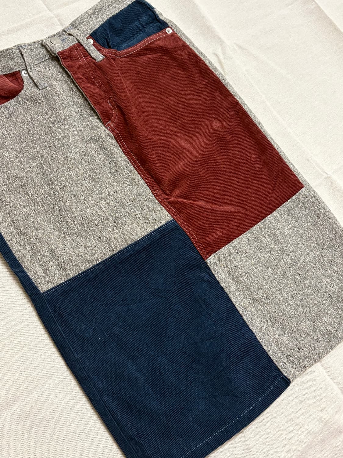 [일본빈티지] 코듀로이 헤링본 미디 스커트 상품이미지3