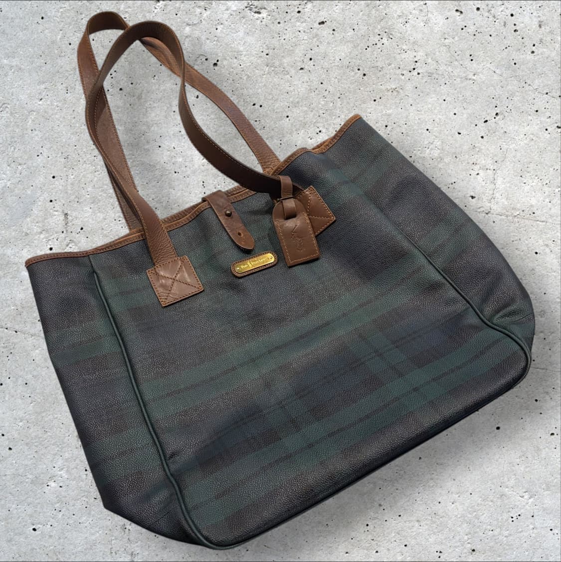 폴로 랄프로렌 블랙와치 체크 토트백 상품이미지1