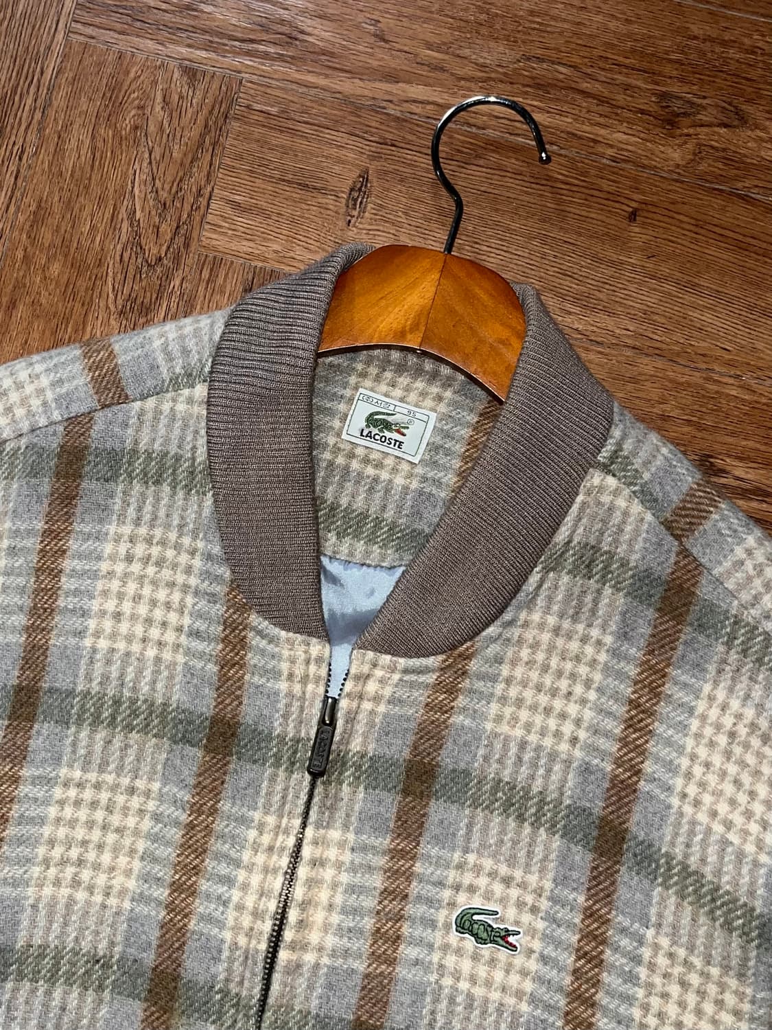 라코스테 체크 모직 블루종 상품이미지4