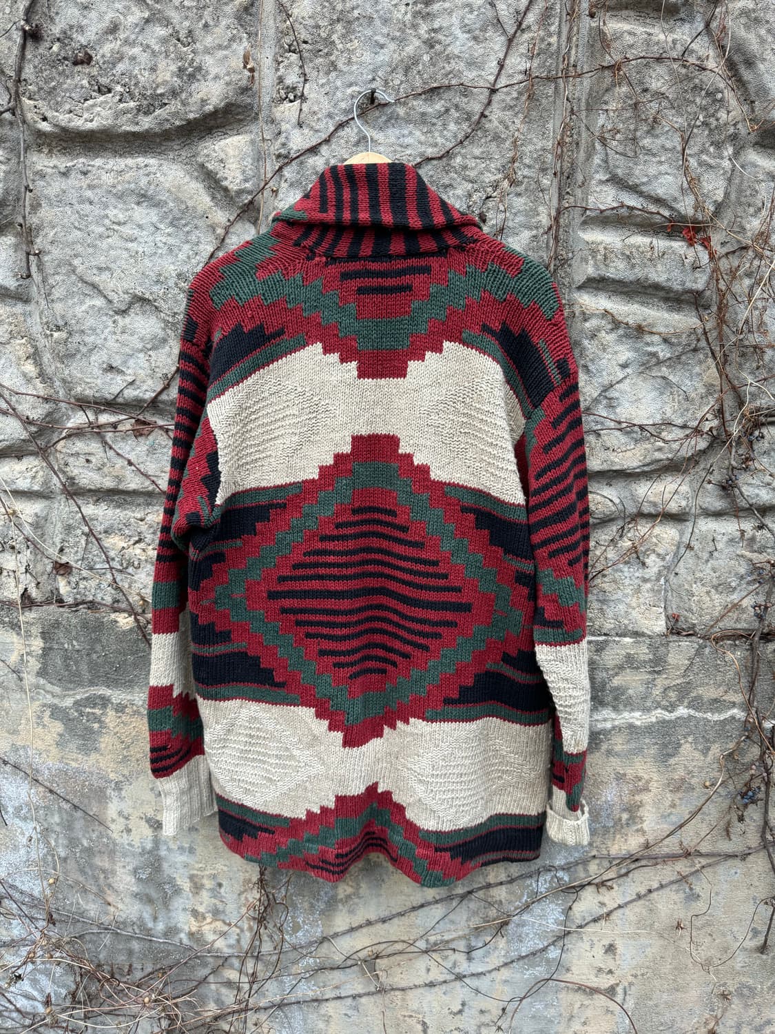 80~90s 폴로 랄프로렌 나바호 패턴 네이티브 문양 핸드 니트 가디건 상품이미지2