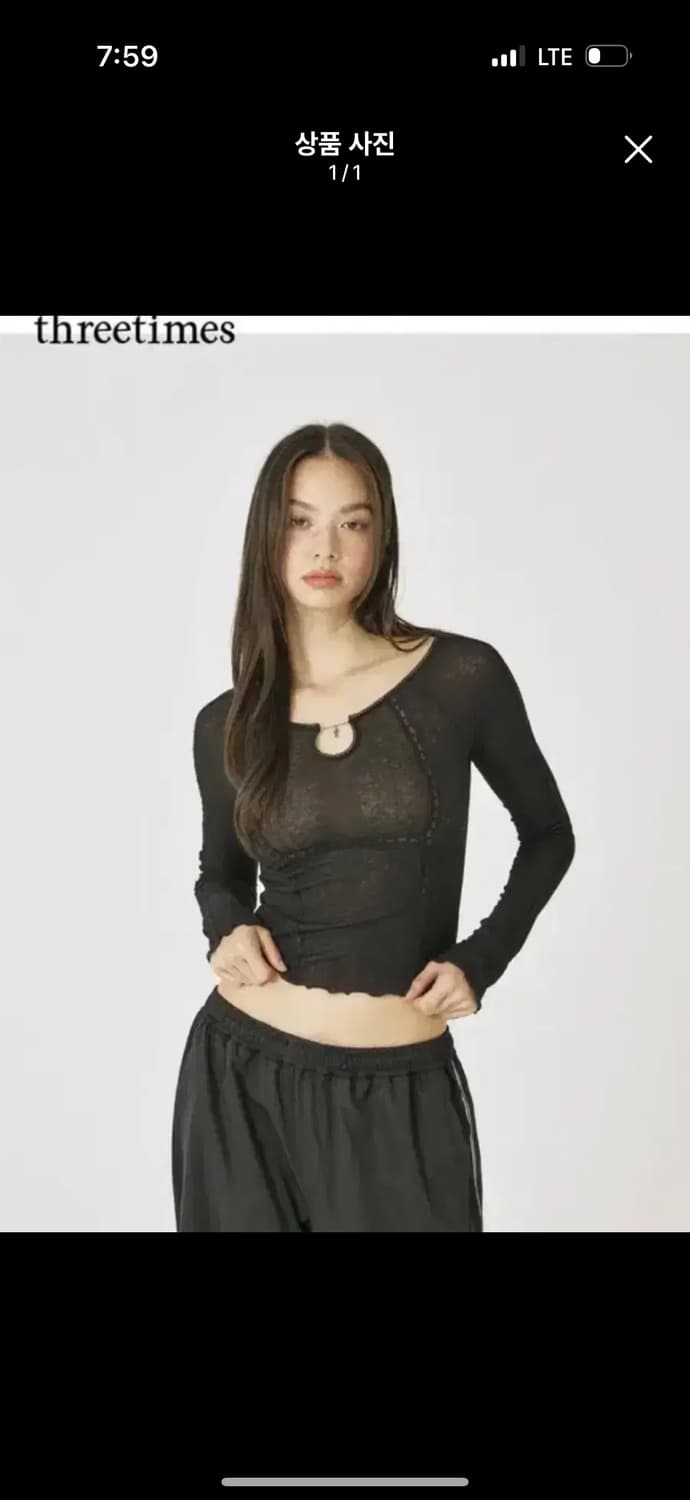 쓰리타임즈 팬던트 레이스 탑  상품이미지1