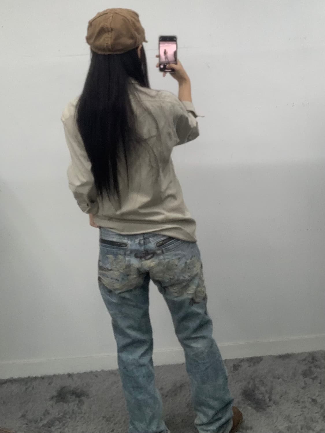 재패니즈 오리엔탈 y2k 자수 데님 상품이미지2