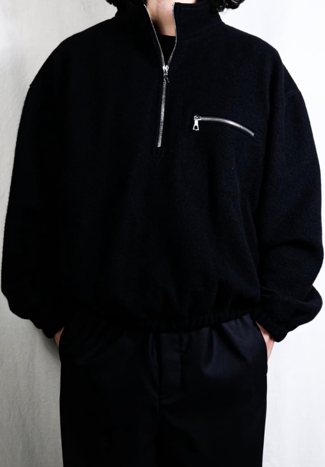 [L] 리에르 블랙 하프집업 플리스 상품이미지5