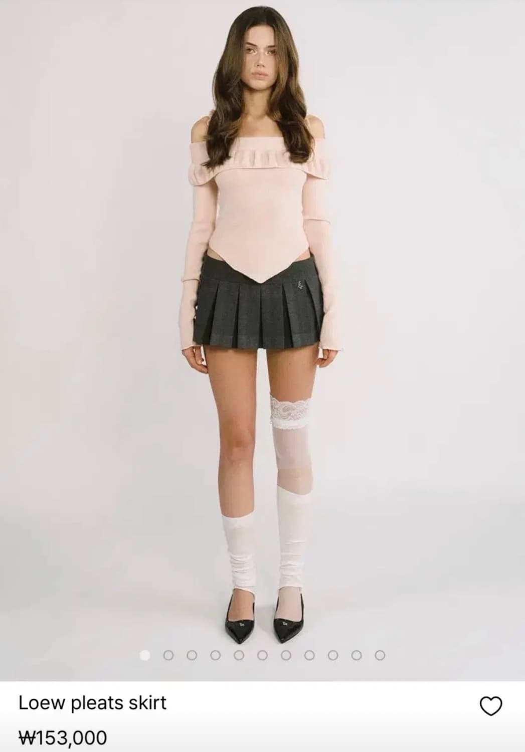 새상품 쓰리타임즈 로우 플리츠 스커트 M 상품이미지3