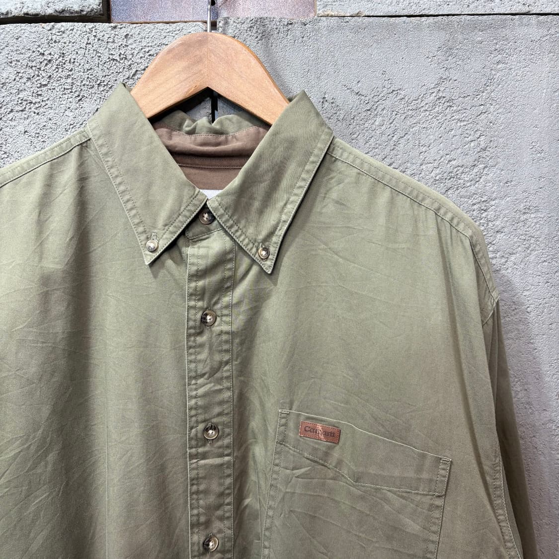 (L) 칼하트 카키 원포켓 워크 셔츠 상품이미지2