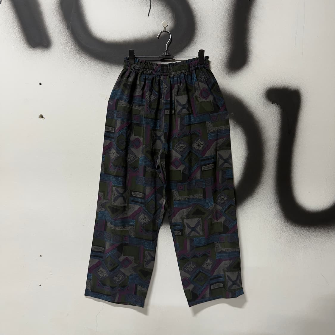 VTG 빈티지 에스닉 패턴 멀티 컬러 밴딩 와이드 팬츠 상품이미지1