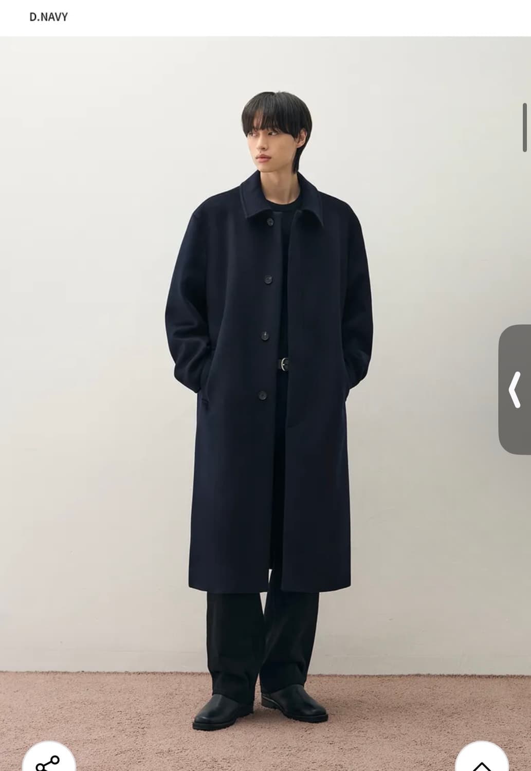 (XL) 드로우핏 프리미어 퓨어 캐시미어 발마칸 코트 [D.NAVY] 상품이미지4