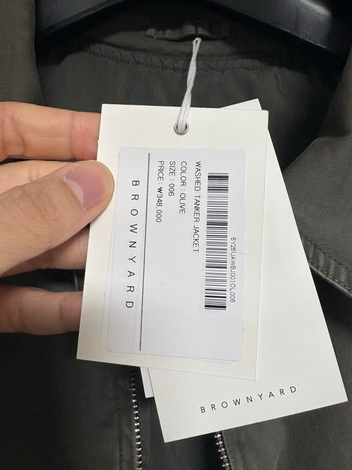 브라운야드 26ss 워시드 탱커 자켓 6사이즈 상품이미지4