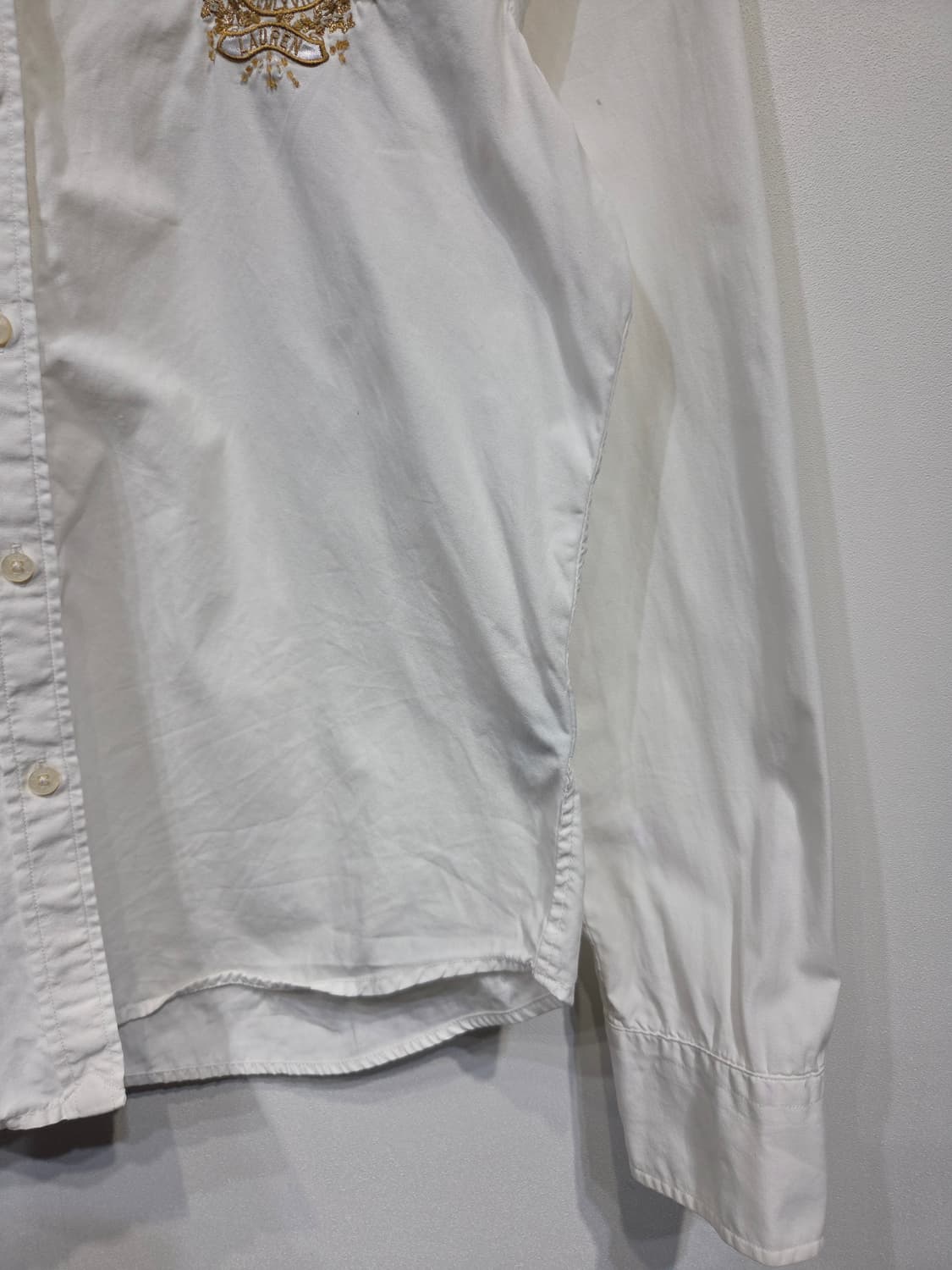 로렌 랄프로렌 골드 크레스트 자수 화이트 셔츠 상품이미지5