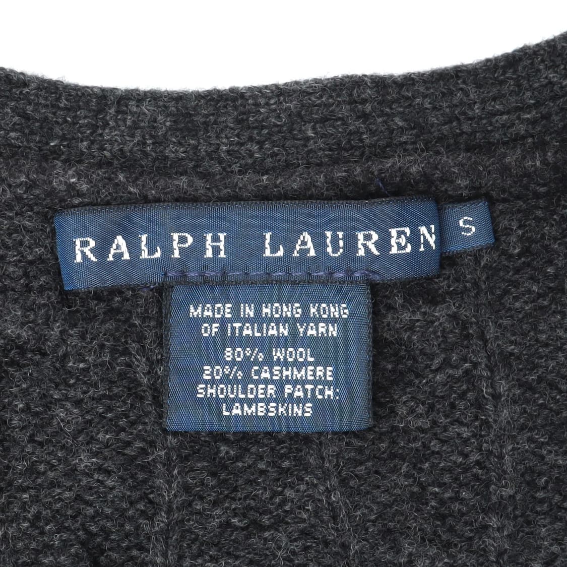 랄프로렌 챠콜 레더패치 울 캐시미어 가디건 상품이미지8