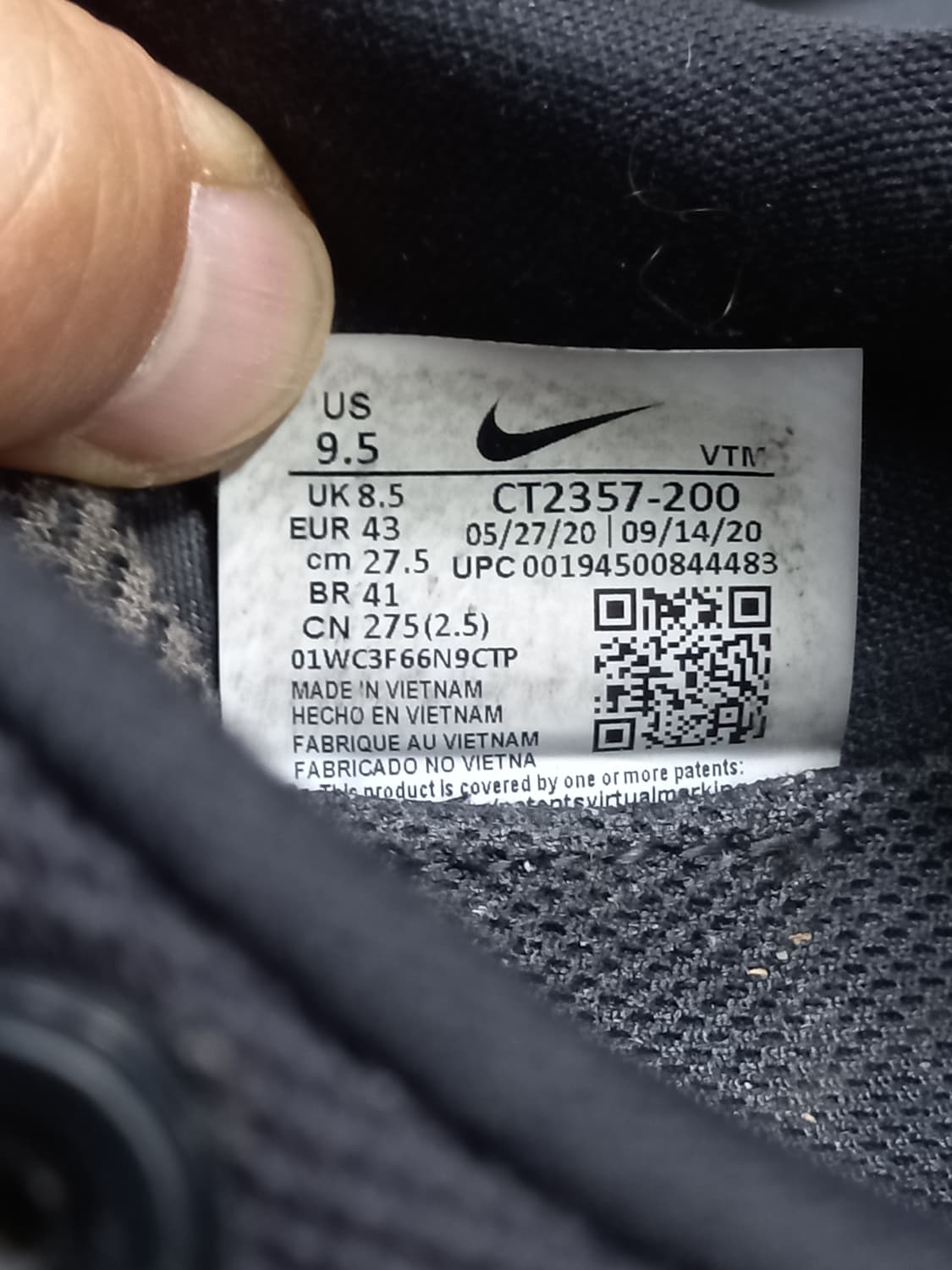275 NIKE REACT 러닝화 블랙 상품이미지5
