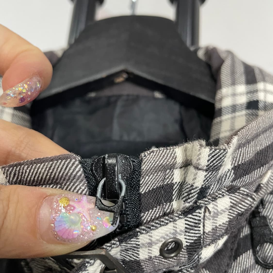 멀티포켓 하이넥 체크 워크 자켓 상품이미지7