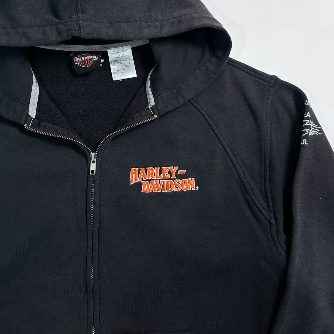 할리데이비슨 로고 블랙 후드집업 상품이미지3