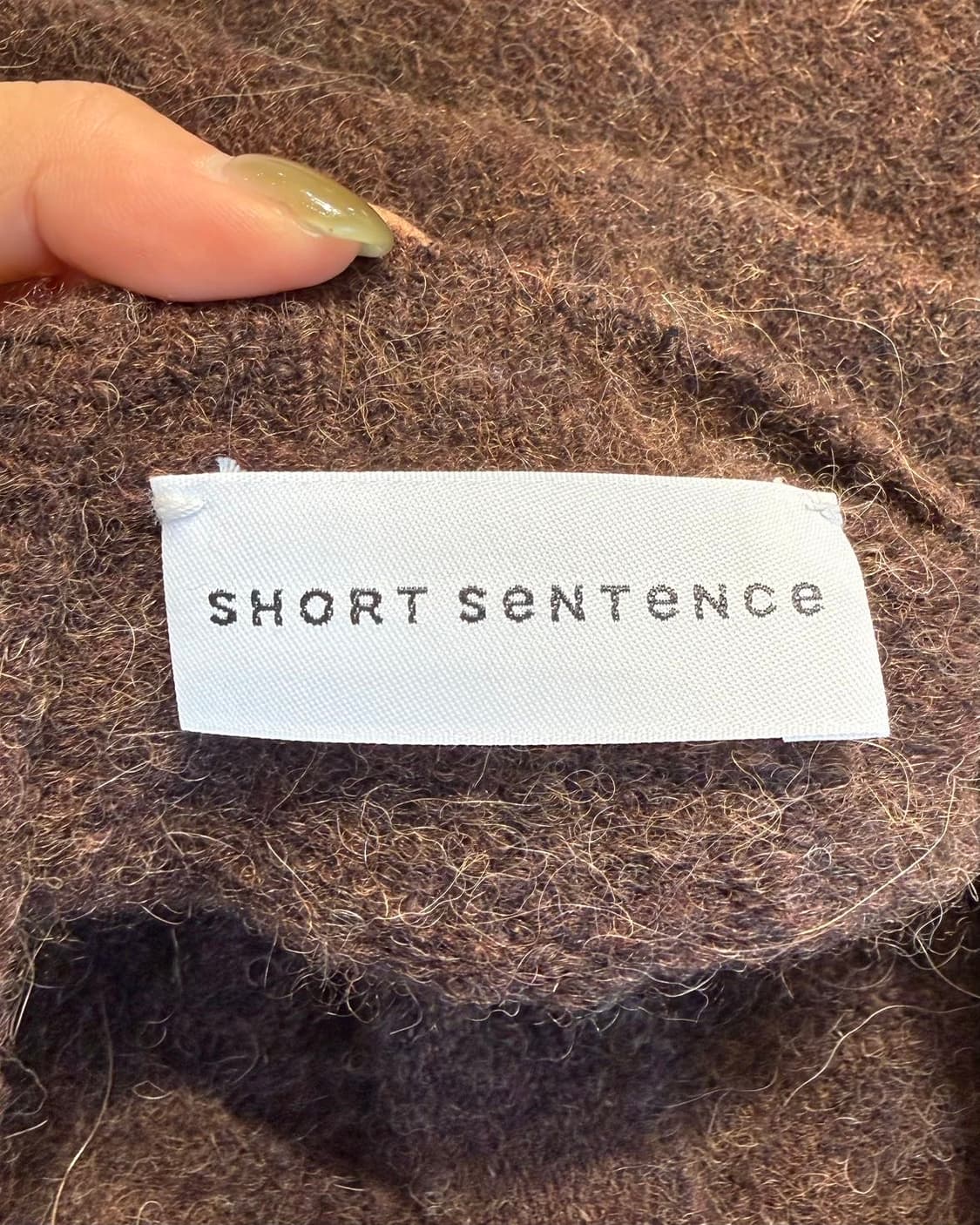 short sentence 브라운 울 크롭 가디건  상품이미지8