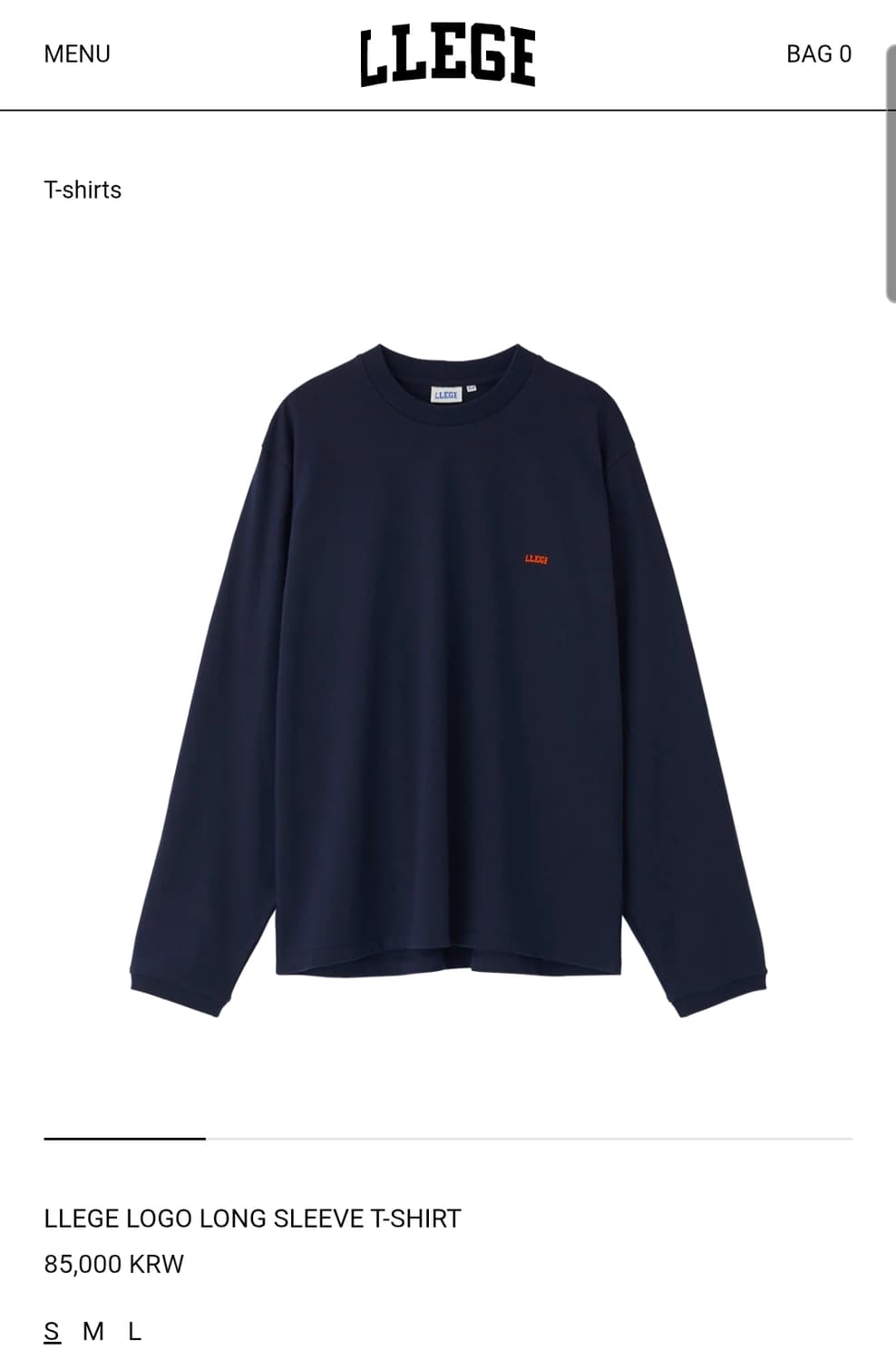 llege 로고 롱슬리브 네이비 M 상품이미지1