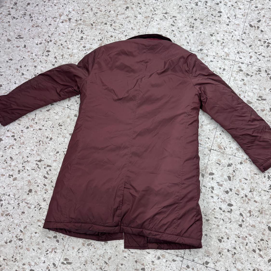 [XL] 블루 크러쉬 버건디 다운 코트 상품이미지3