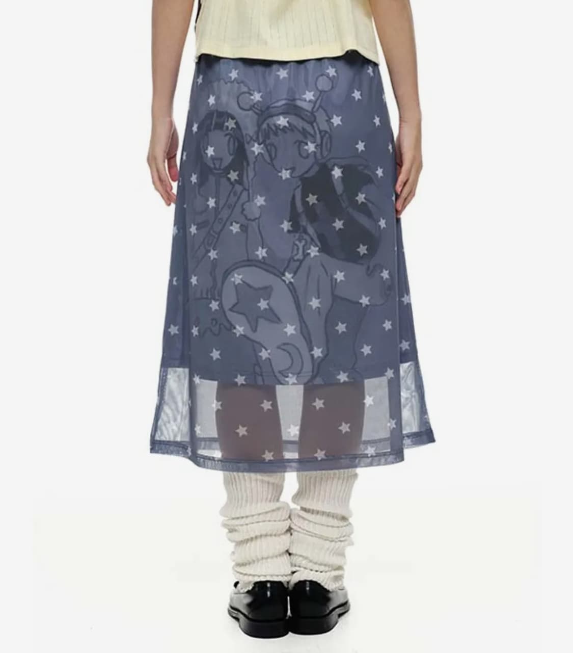 유쓰배쓰 Oliwa Star Print Mesh Graphic Skirt 상품이미지1