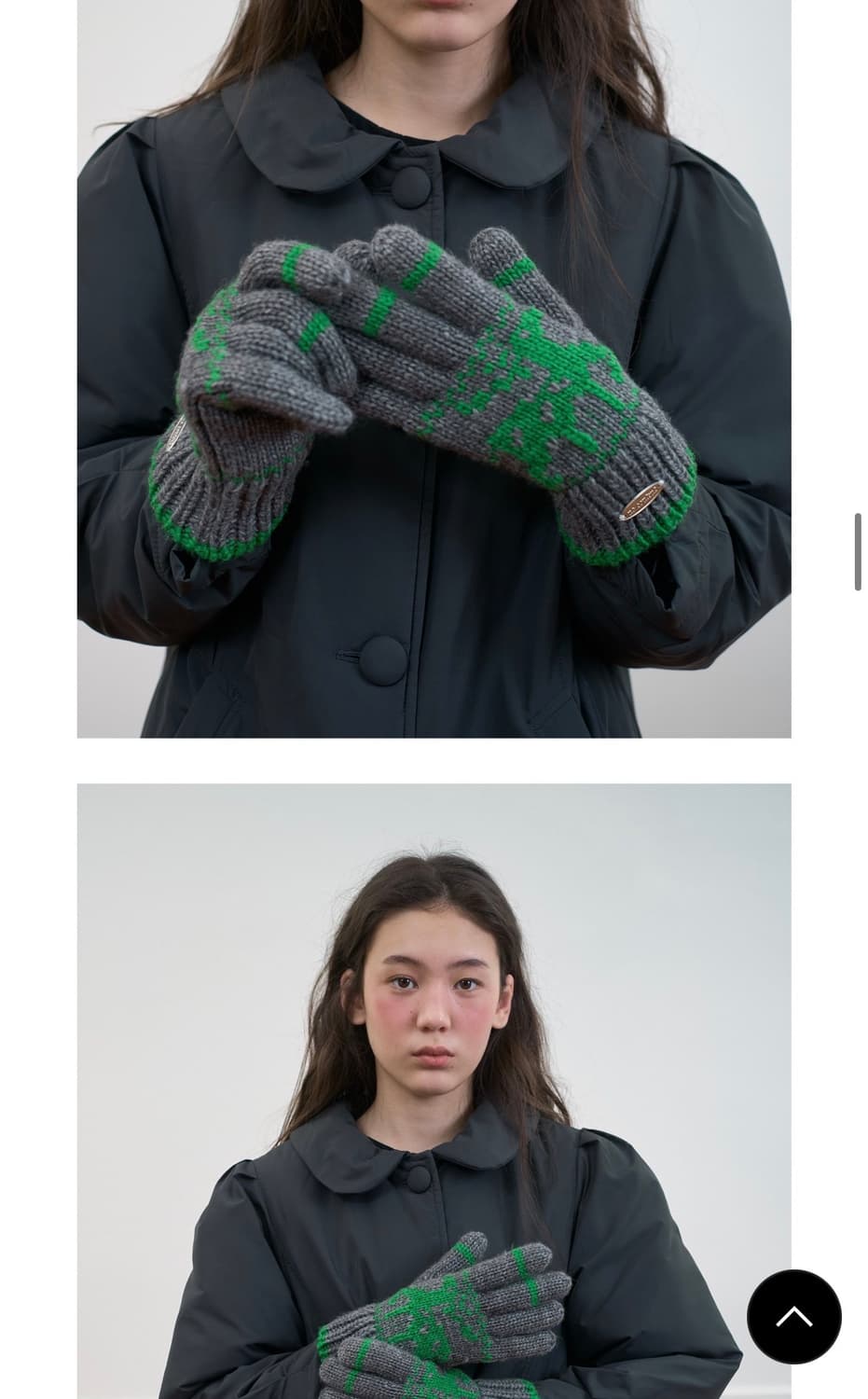 새상품) 노컨텐츠 301. Snowy Gloves 차콜 니트 장갑 상품이미지3