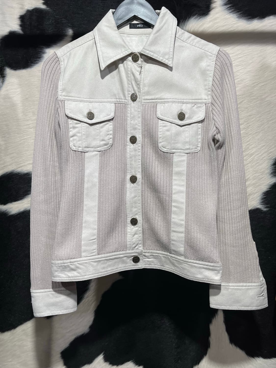 슬림핏 베이지 골지셔츠 상품이미지2