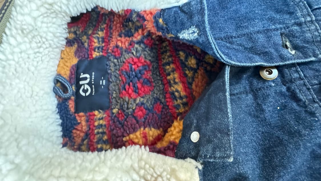 새상품급 Gu 데님 후리스 자켓105 상품이미지5