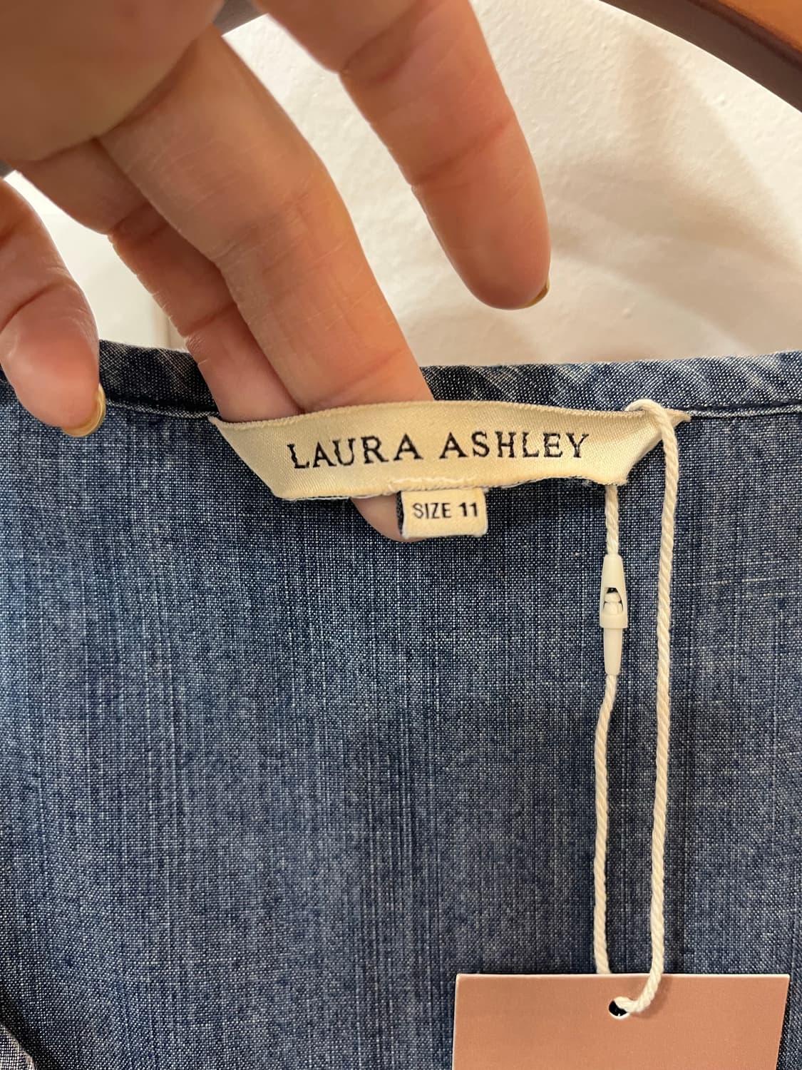 [정품/11] 로라 애슐리 핀턱 러플 데님 롱 원피스 상품이미지4