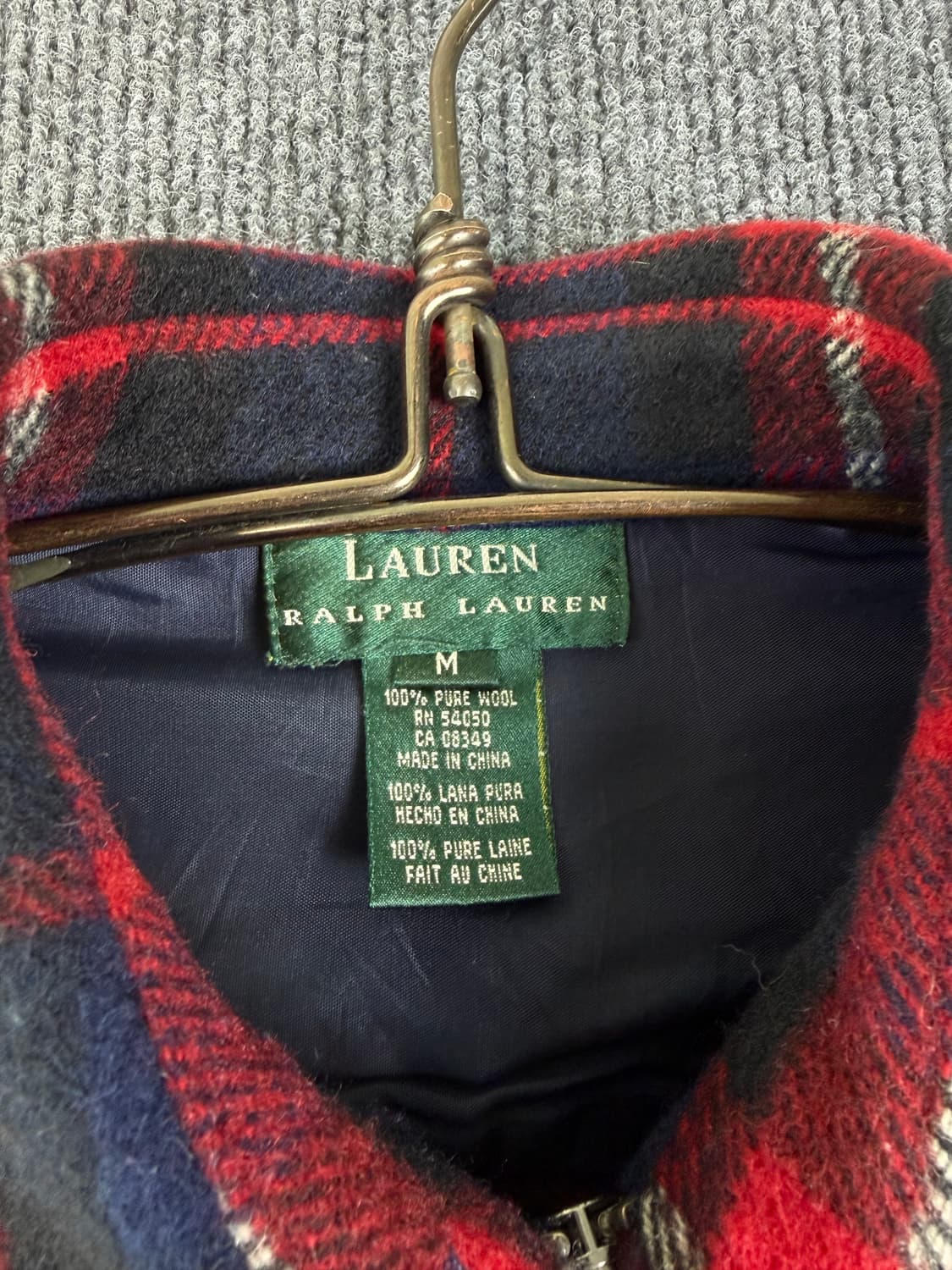 랄프로렌 체크울 집업자켓 상품이미지3