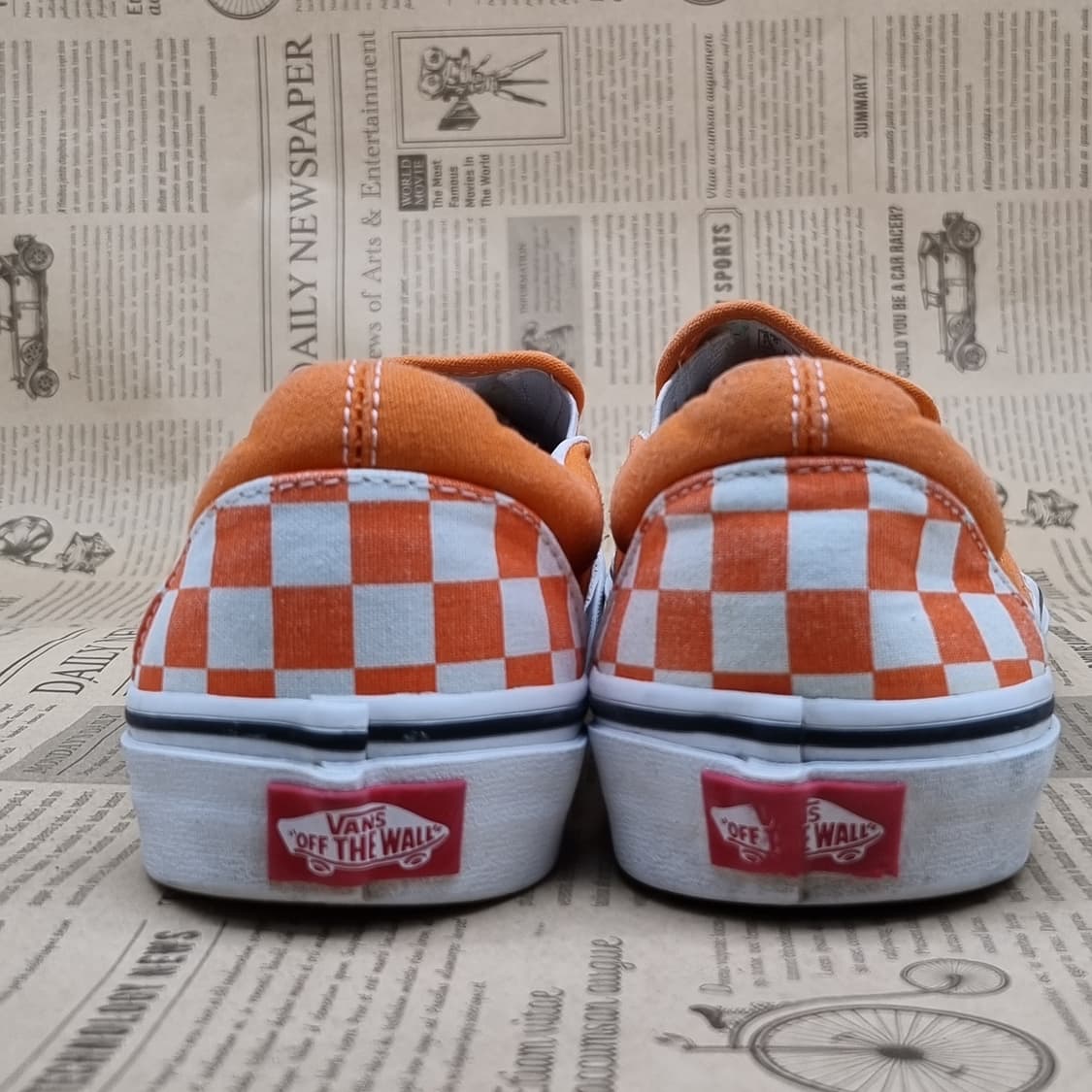 반스 체커보드 오렌지 남성슬립온265 상품이미지4