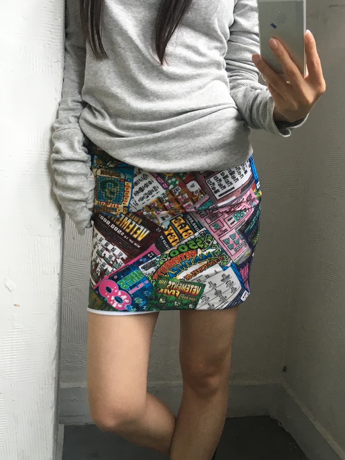 Vetements 베트멍 복권 티켓 프린팅 멀티컬러 미니 스커트   Pr 상품이미지3