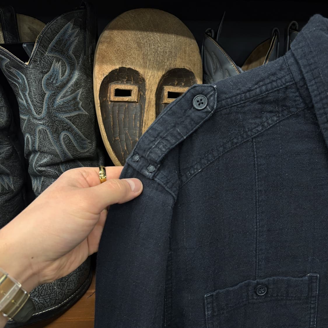 00s 할리데이비슨 Y2K 엠보싱코튼 #1 라이더 셔츠 N457 상품이미지8