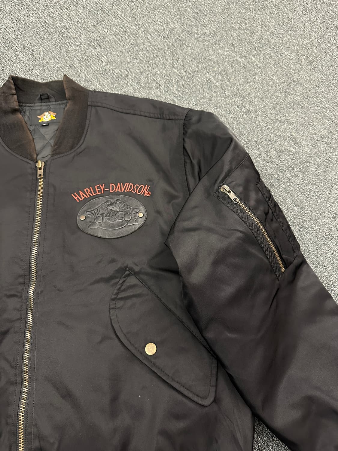 L) HOG 할리데이비슨 오너 그룹 ma-1 항공자켓 블랙 상품이미지4