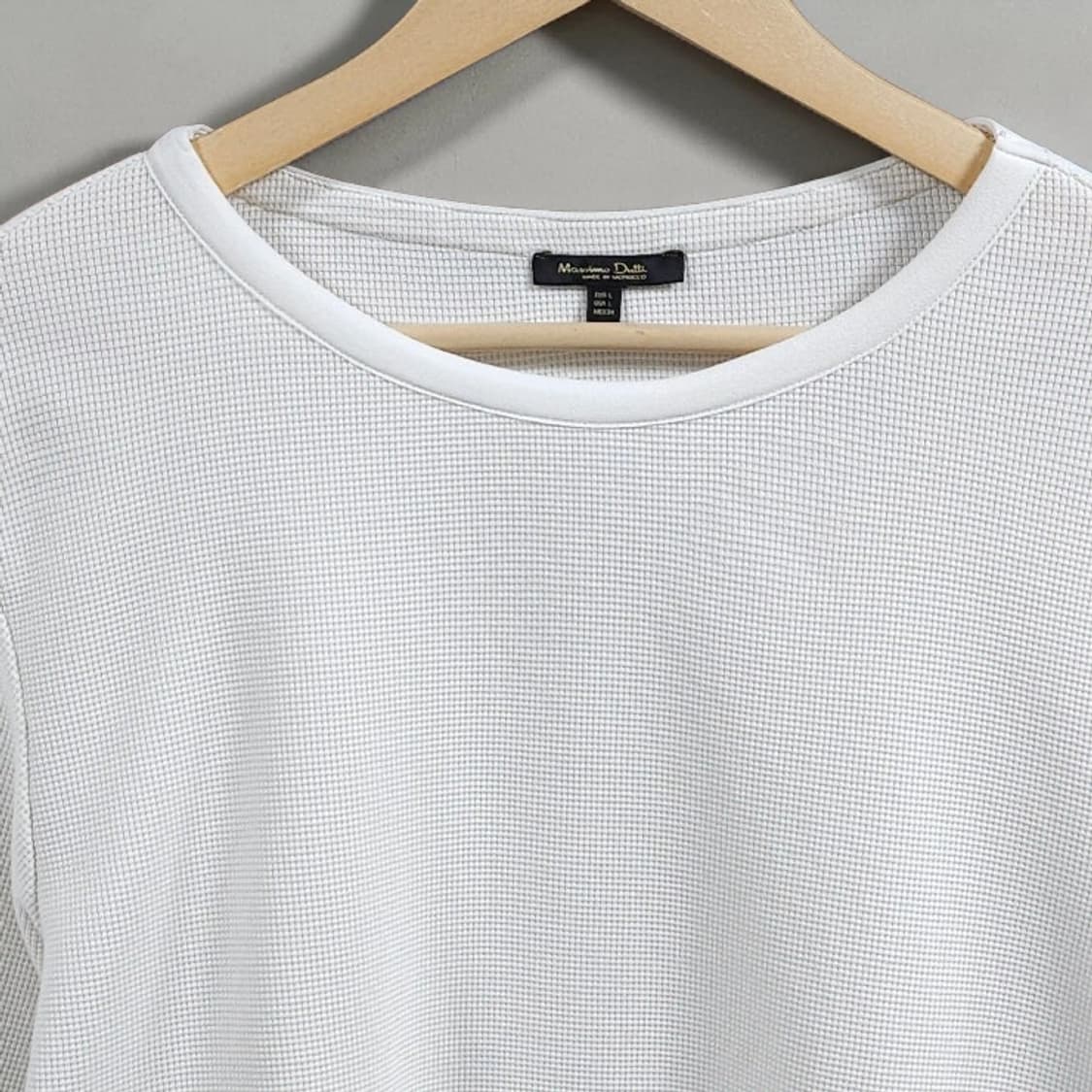 77 MASSIMO DUTTI 마시모두띠 와플 텍스처 7부 티셔츠 상품이미지2