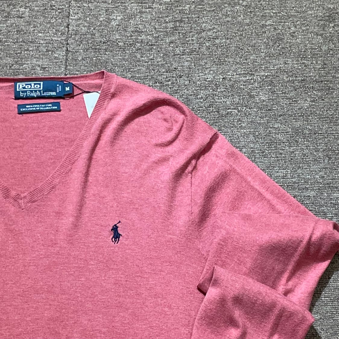 (M) POLO 폴로 랄프로렌 피마코튼 브이넥 니트 상품이미지4