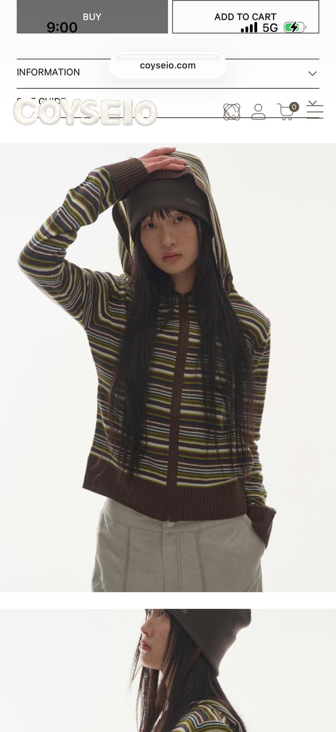 coyseio SOFT KNIT ZIP-UP STRIPE 상품이미지2