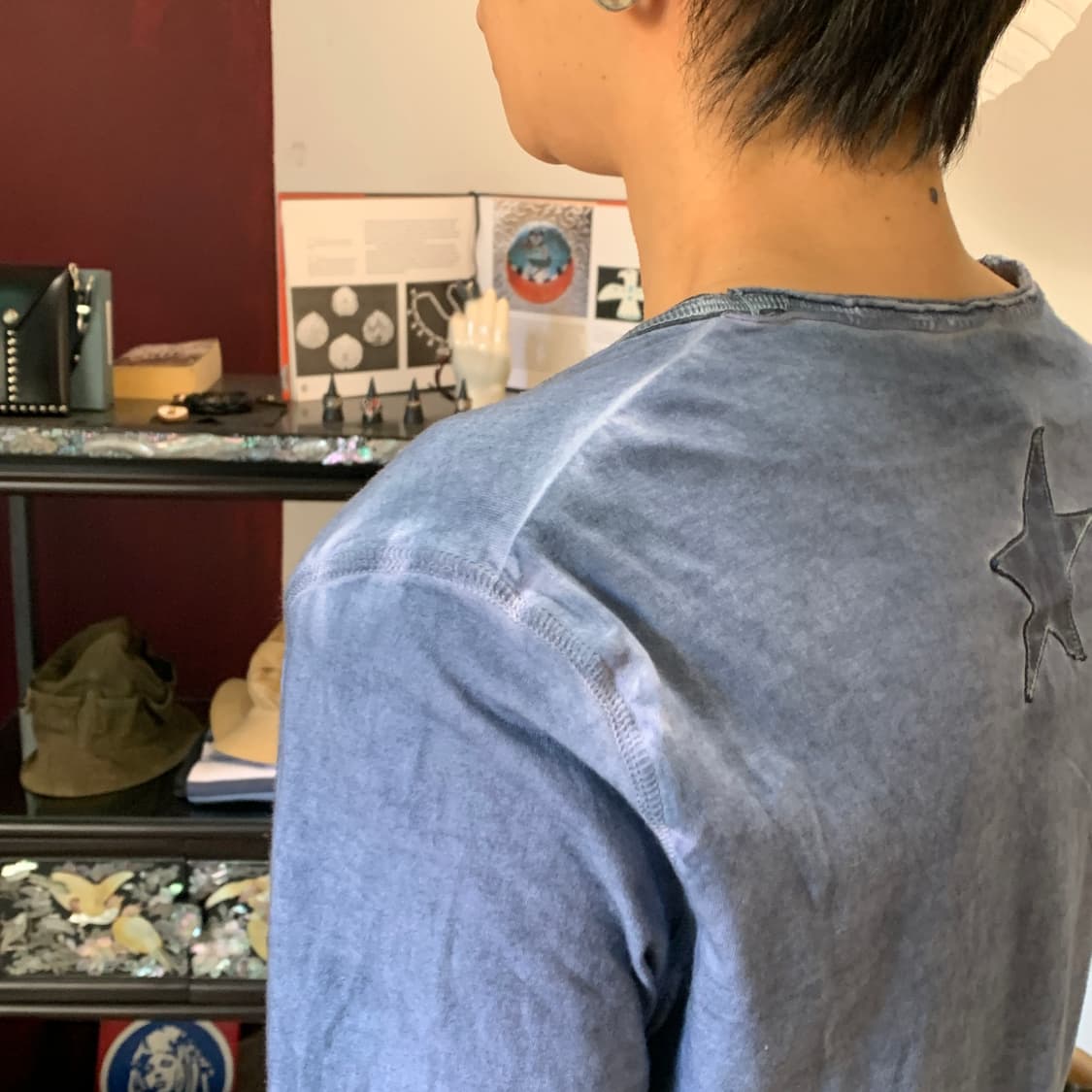 조르지오 브라토 백 레더 패치 브이넥 다잉 롱슬리브 상품이미지8