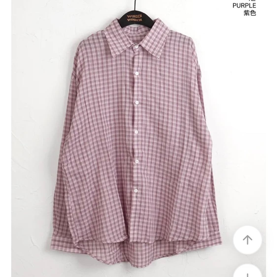 베터 시어커터 오버핏 시스루 빈티지 체크 긴팔 셔츠 상품이미지4
