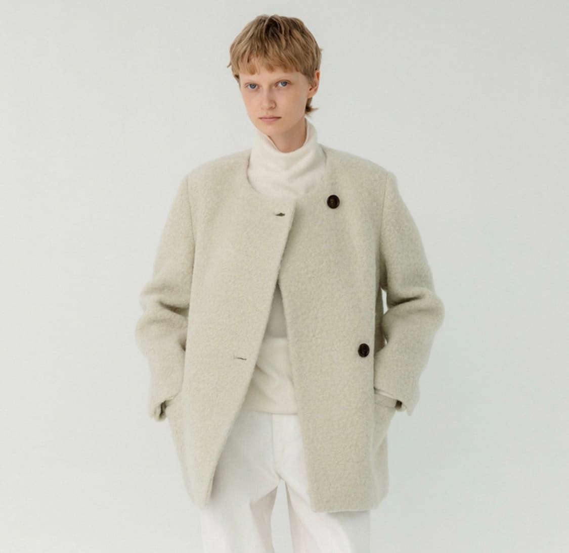 RRACE 알파카 하프코트 새상품 상품이미지1