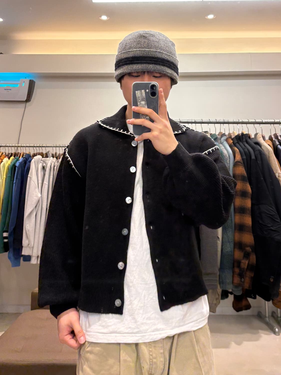 HARE 스티치 니트 가디건 상품이미지5